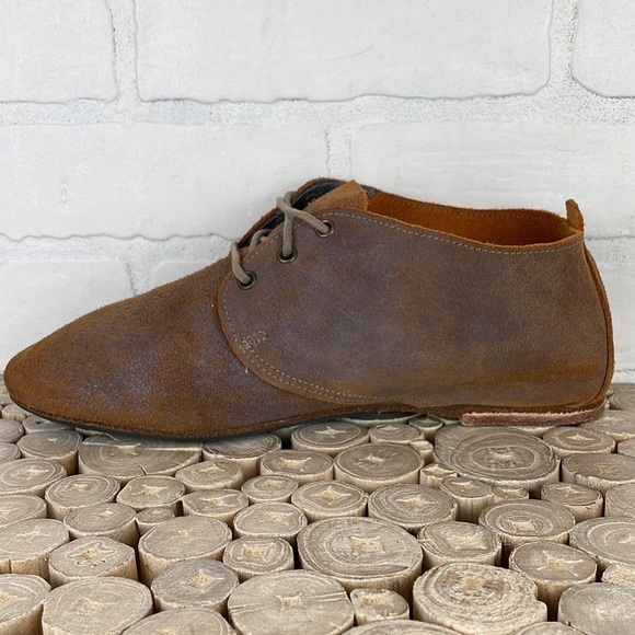 Vintage Shoe Company Distressed Brown Soft Leather Lace Up Ankle Booties 9 - Picture 8 of 16